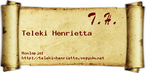Teleki Henrietta névjegykártya