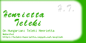 henrietta teleki business card